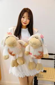 Cute candy sheep plush toy lamb doll with lovely accessories, perfect kids gift for girls.