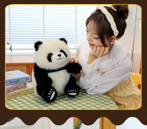 Simulation panda plush toy cute stuffed animal doll birthday gift for girls cozy room decor