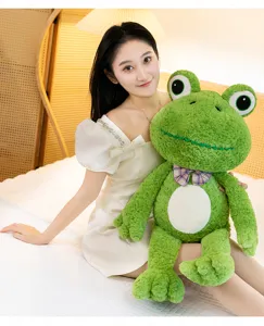 Cute green frog plush toy soft stuffed animal doll pillow for kids birthday gift plushie cute