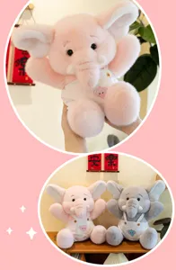 Cute elephant plush toy soft stuffed animal cartoon doll children birthday gift pillow