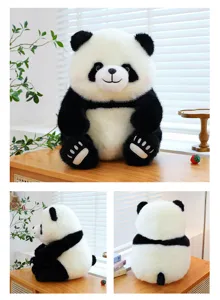 Cute simulation giant panda plush toy, soft stuffed animal doll, sweet birthday gift for girls.