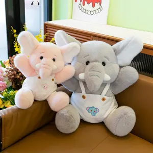 Cute elephant plush toy soft stuffed animal cartoon doll birthday gift for kids and toddlers.