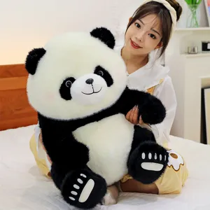 Cute giant panda plush toy stuffed animal soft doll huggable pillow birthday gift for kids.
