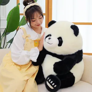 Giant panda plush toy soft cute cartoon doll hugging pillow birthday gift for girls