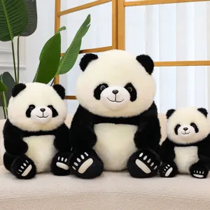 Cute giant panda plush toy set, soft stuffed animal doll for kids and birthday gifts.