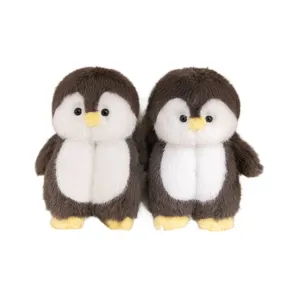 Winter Cute Penguin Plush Slippers Women Warm Soft Sole Indoor Home Shoes Fluffy