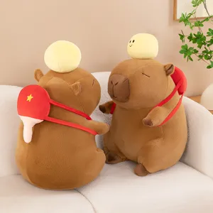 Schattige capybara pluche knuffel met pingpong rugzak zachte pop kinderverjaardag