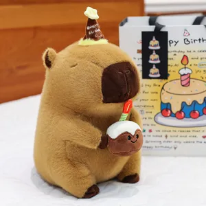 Cute Capybara Plush Toy Stuffed Animal Birthday Cake Doll
