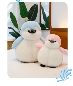 Cute fat penguin plush toys set, soft stuffed animal dolls pillow for kids gift home decor.