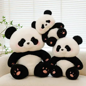 Cute giant panda plush toys set soft cartoon animal doll for kids girls cute bedroom decor