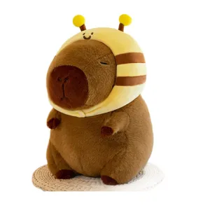 Mignon Capybara Peluche Animal Doux avec Capuche d'Abeille Jouet Poupee Cadeau Enfant