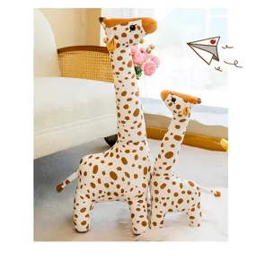 Set peluche girafe mignon parent enfant oreiller doux poupée bébé cadeau sympa.