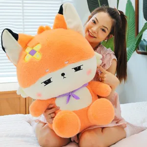 Cute orange fox plush toy doll soft pillow birthday gift for girls and kids home decor