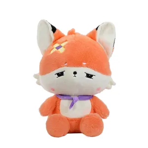 Cute orange fox plush toy doll soft stuffed animal pillow for kids and girls birthday gift