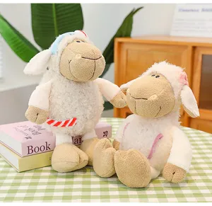 Cute plush sheep toy fluffy stuffed animal doll soft lamb gift for children and girls nice