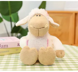 Cute fluffy stuffed plush sheep toy, soft lamb doll animal for children kids gift.