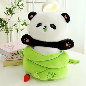 Cute Bamboo Shoot Panda Plush Toy Stuffed Animal Soft Doll Cartoon Design Creative Home Decor Children Birthday Gift
