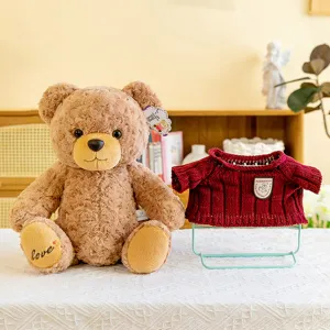 Adorable ours en peluche avec pull tricoté jouet cadeau pour anniversaire d'enfants