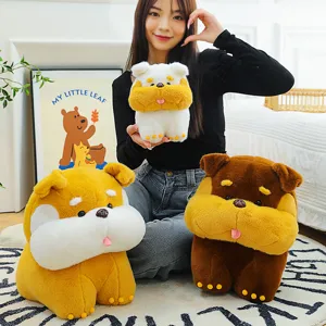 Cute standing simulation cartoon dog plush toy puppy doll birthday gift.