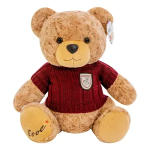 Mignon peluche ours en peluche avec pull en tricot, cadeau doux pour enfants et amoureux.