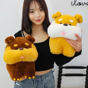 Cute standing cartoon dog plush toy simulation puppy doll children birthday gift pillow
