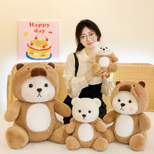 Lindo oso transformable peluche juguete muñeca suave almohada mullida para regalo niños