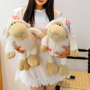 Cute candy sheep plush toy doll fluffy stuffed animal doll lovely kids gift for girls