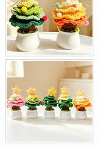 Handgemachte Häkel Topfpflanze Desktop Ornament süße Strick Blume Dekor für Zuhause Zimmer