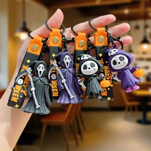 Φωτεινό Μπρελόκ Halloween Χαριτωμένο Φάντασμα Κολοκύθα Χάρος Μενταγιόν Αξεσουάρ Τσάντας Αυτοκινήτου Σκοτεινό Στυλ Δώρο Trick Or Treat Μπρελόκ για Πάρτι