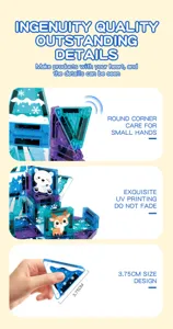 Mini magnetische bouwstenen set met sneeuwdieren thema en draagbaar DIY speelgoed.