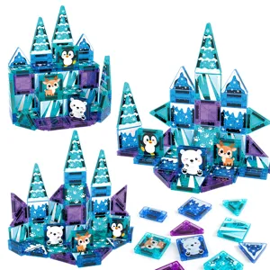 Mini Magnetische Bouwstenen Set Winter Sneeuw Dieren Thema Draagbaar DIY Magnetisch Speelgoed
