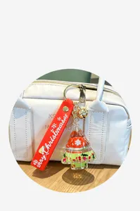 Navidad liquido arena movediza llavero lindo arbol bolso colgante regalo de fiesta.