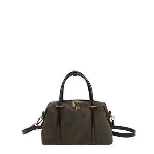 Retro suède kussen handtas voor dames, veelzijdige schoudertas met sterretje bedel.