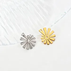 Stainless steel wave flower jewelry pendant DIY charms silver gold fashion accessories