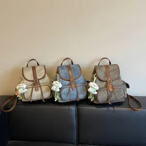 Stijlvolle casual dames canvas rugzak Koreaanse stijl lichtgewicht dagelijkse tas