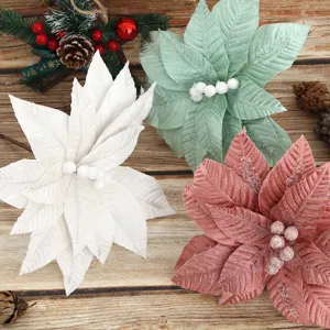 Kunstmatige kerstster bloemen meervoudige glitters voor feestelijke kerstdecoratie