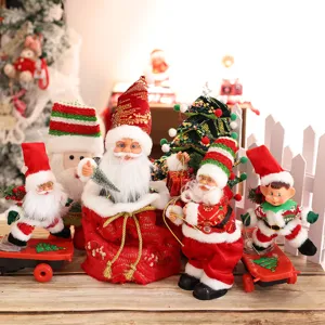 Christmas electric musical doll Santa Claus elf toy desktop window holiday party decoration set