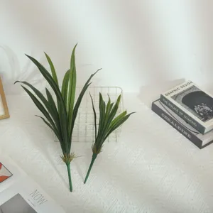 Artificial green sword lily leaves for floral arrangement, home decor, and DIY plant styling.