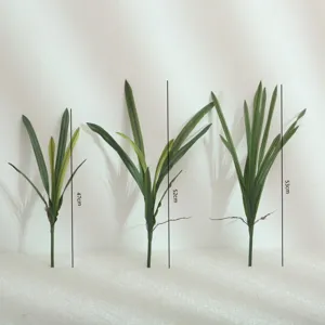 Artificial soft rubber orchid leaves detail with sizes 47cm, 52cm, 53cm for decor.