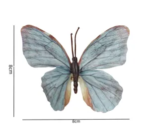 Faux papillon bleu imprimé en 3D pour décoration artisanale et bricolage de 8cm