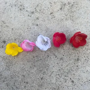 Artificial plum blossom flower heads DIY hair accessories clothing decoration craft supplies