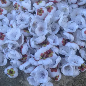 Artificial plum blossom flowers DIY handmade accessories white fake floral petals for garment crafts