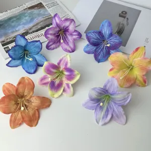 Artificial Silk Lily Flower Heads DIY Craft Fake Flowers For Hair Clips Wreaths Clothing Hats Accessories