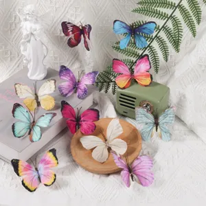 Accessoires de papillon 3D de simulation colorés, parfaits pour le bricolage DIY et le décor.