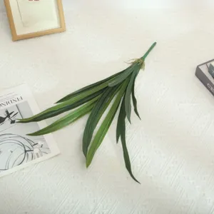 Artificial green faux orchid sword lily leaves branch for home decor floral arrangement