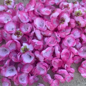 Artificial plum blossom flower heads for DIY hair accessories and dance decoration details