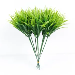 Artificial plastic grass green plant bunch for home decoration indoor partition floral design