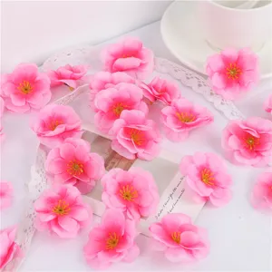 Artificial pink silk flower heads for home wedding decor DIY craft floral arrangements
