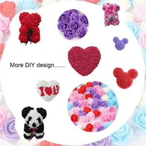 PE foam rose heads detail view, perfect for wedding party DIY crafts and home decoration projects.