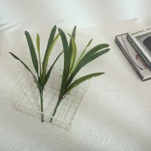 Artificial orchid leaves soft rubber sword lily foliage greenery for home floral decor